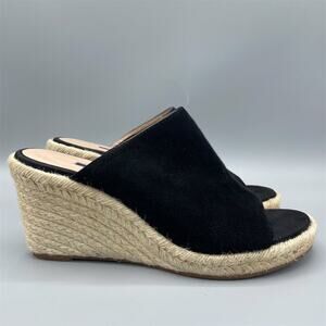 Stuart Weitzman Black Wedge Sandals